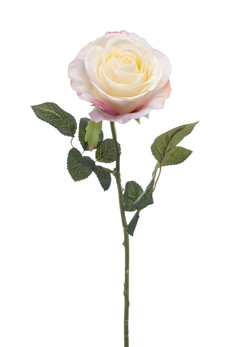 Kunstblume Kunstrose Brunette, weiß-rosa, 65cm Rose, artplants, Höhe 65.0 cm