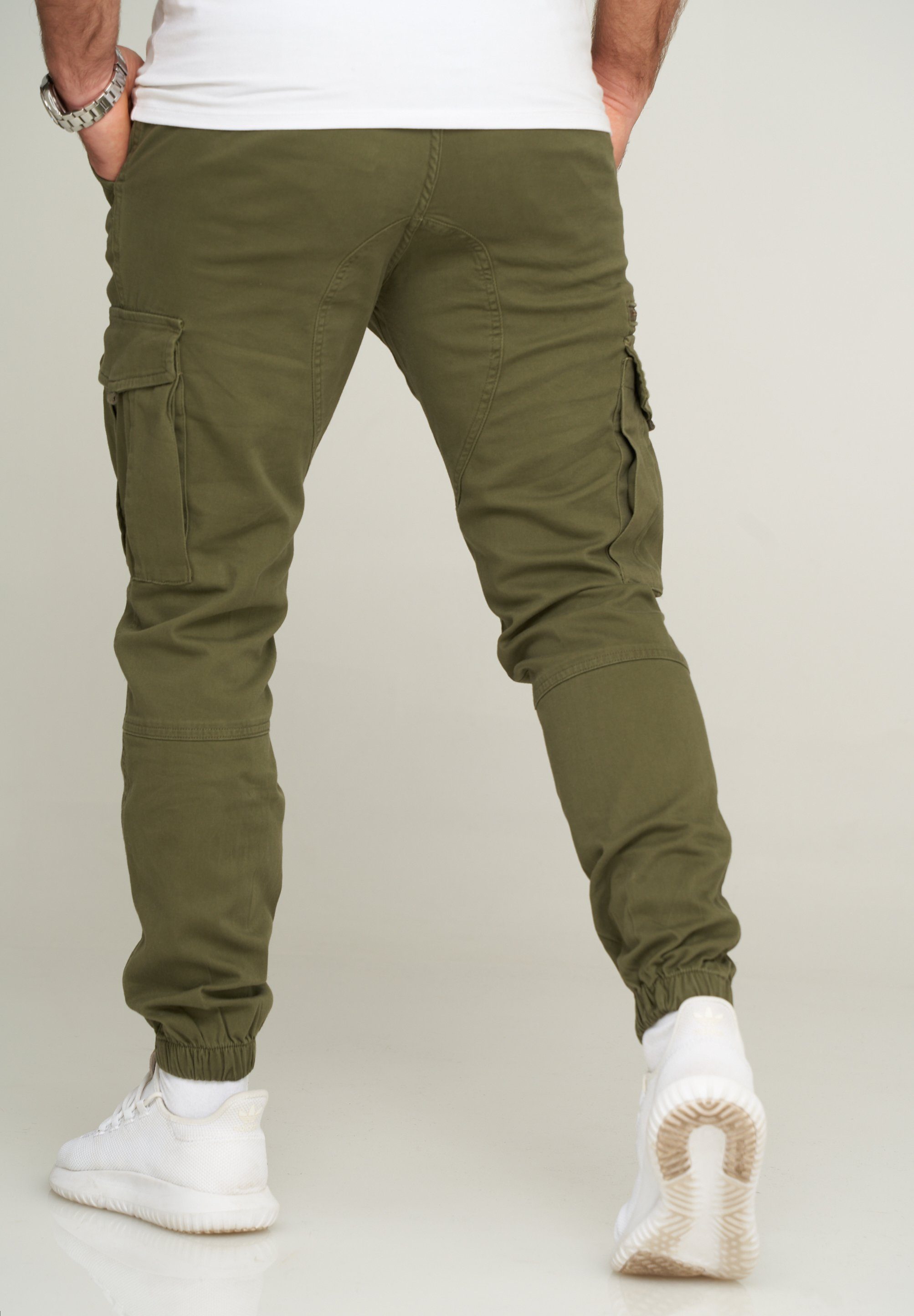 Jack & Jones Cargohose OLLIE JJARIS CARGO PANTS Herren Ollie Cargo Stretch Hose mit Taschen Stoffhose