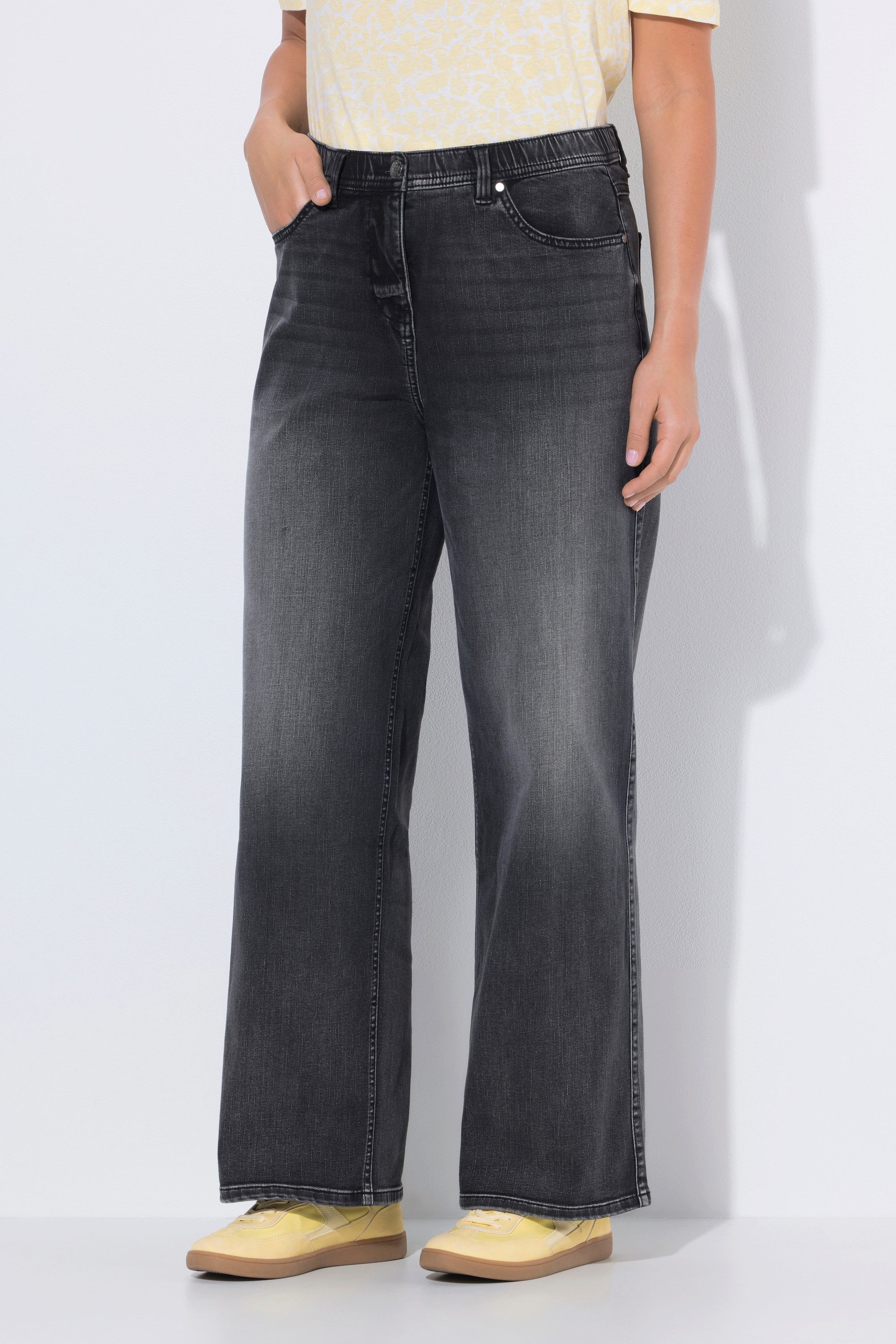 Ulla Popken Regular-fit-Jeans Jeans Mary weites Bein Stretch 5-Pocket-Hose