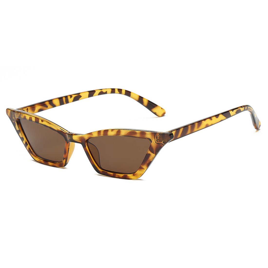 DÖRÖY Sonnenbrille Damen Outdoor kleine Rahmen Katze Auge Sonnenbrille, Retro-Shades C