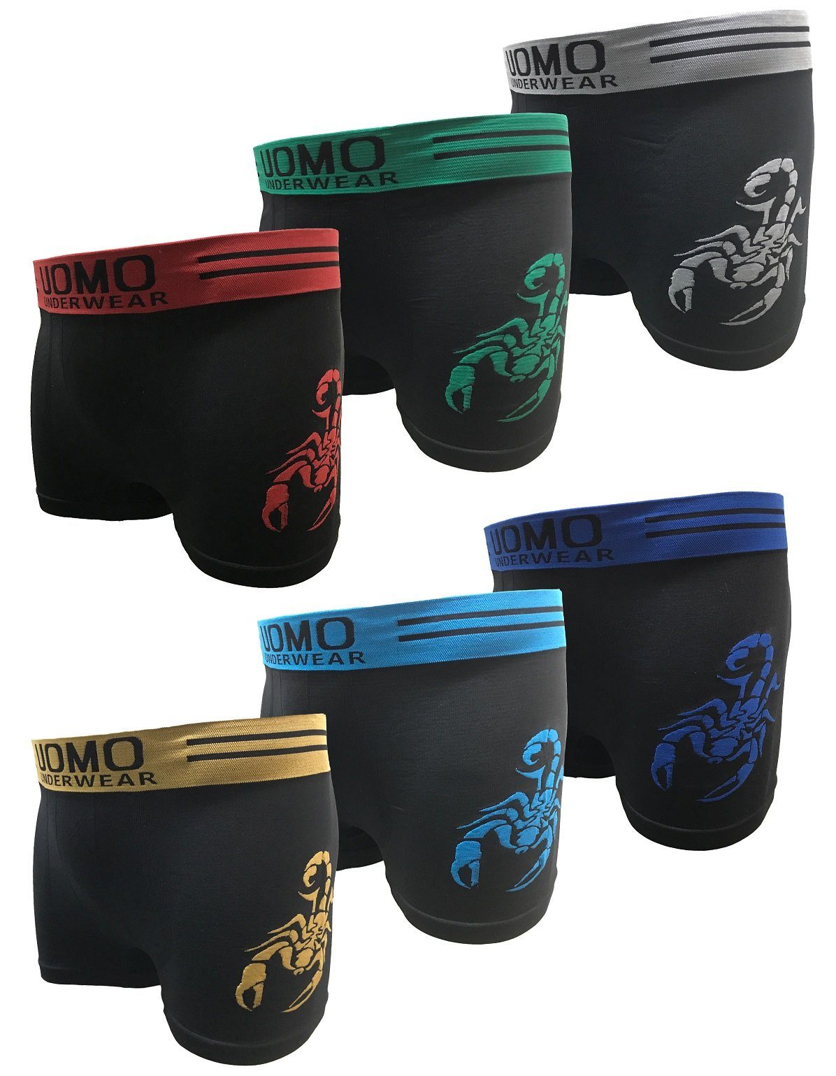 Garcia Pescara Boxershorts Uomo5 Herren Boxershorts Größe 6er Pack Skorpion aus Polyamid Skorpion Print