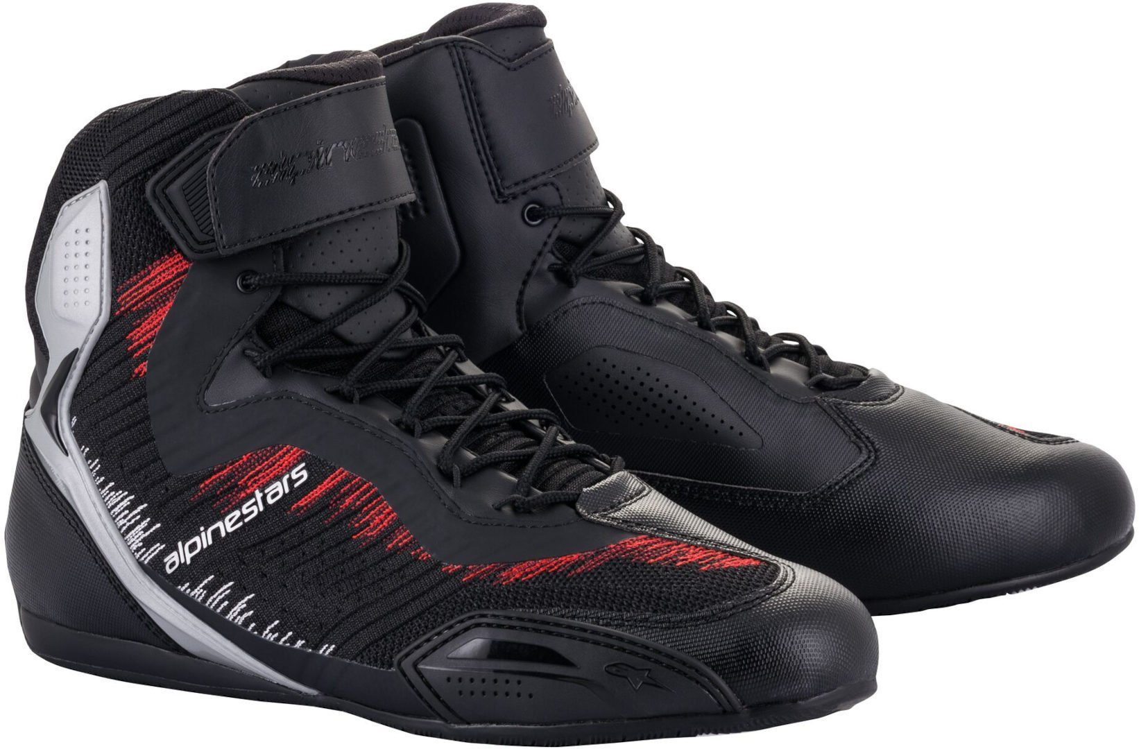 Alpinestars Faster-3 Rideknit Motorradschuhe Motorradstiefel Black/Silver/Red