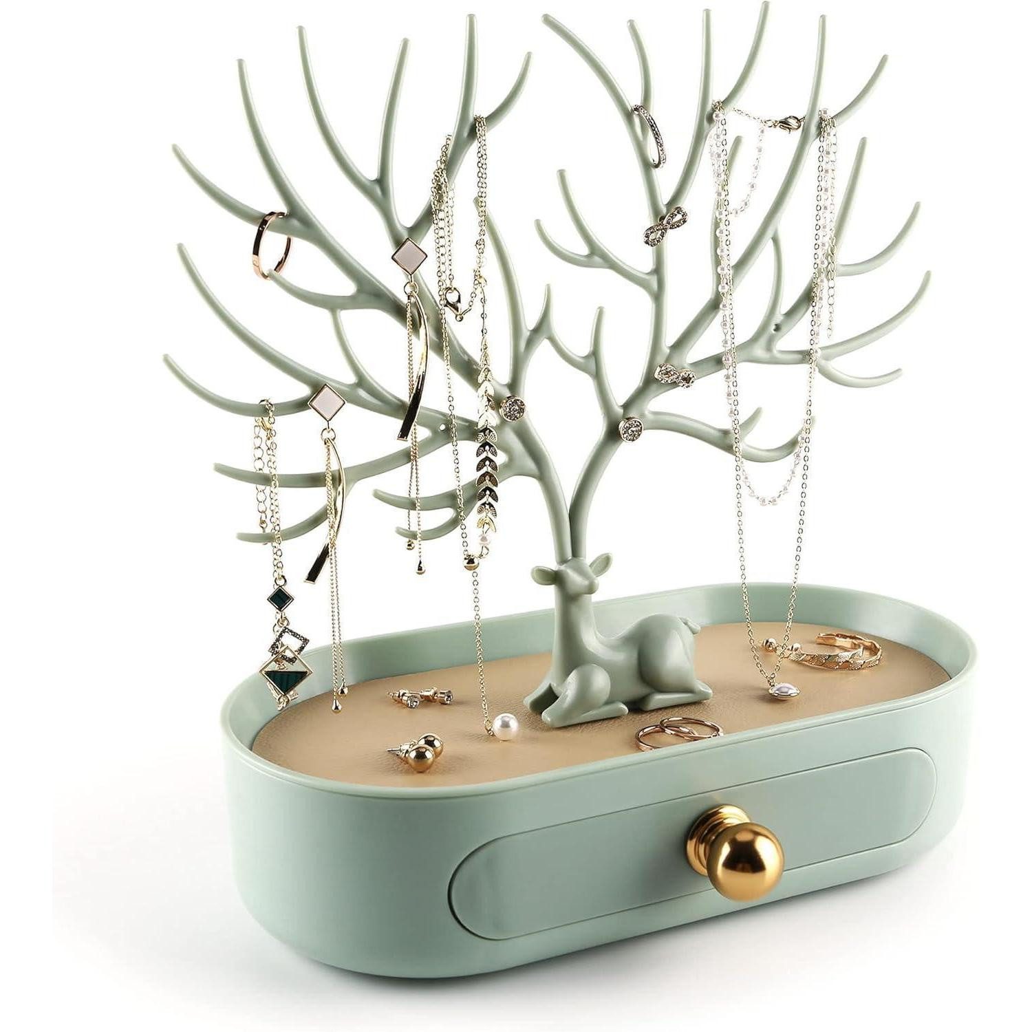 LuxusKollektion Schmuck Etagere Schmuckgewand Hirsch Geweih Aufbewahrung 24,5 x 12 x 21 cm