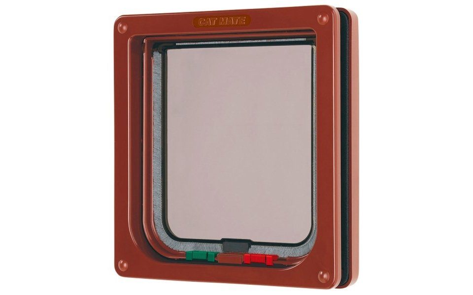 Kerbl Katzenklappe Cat Mate® 4-Wege Katzentüre 192 x 200 mm braun 80860