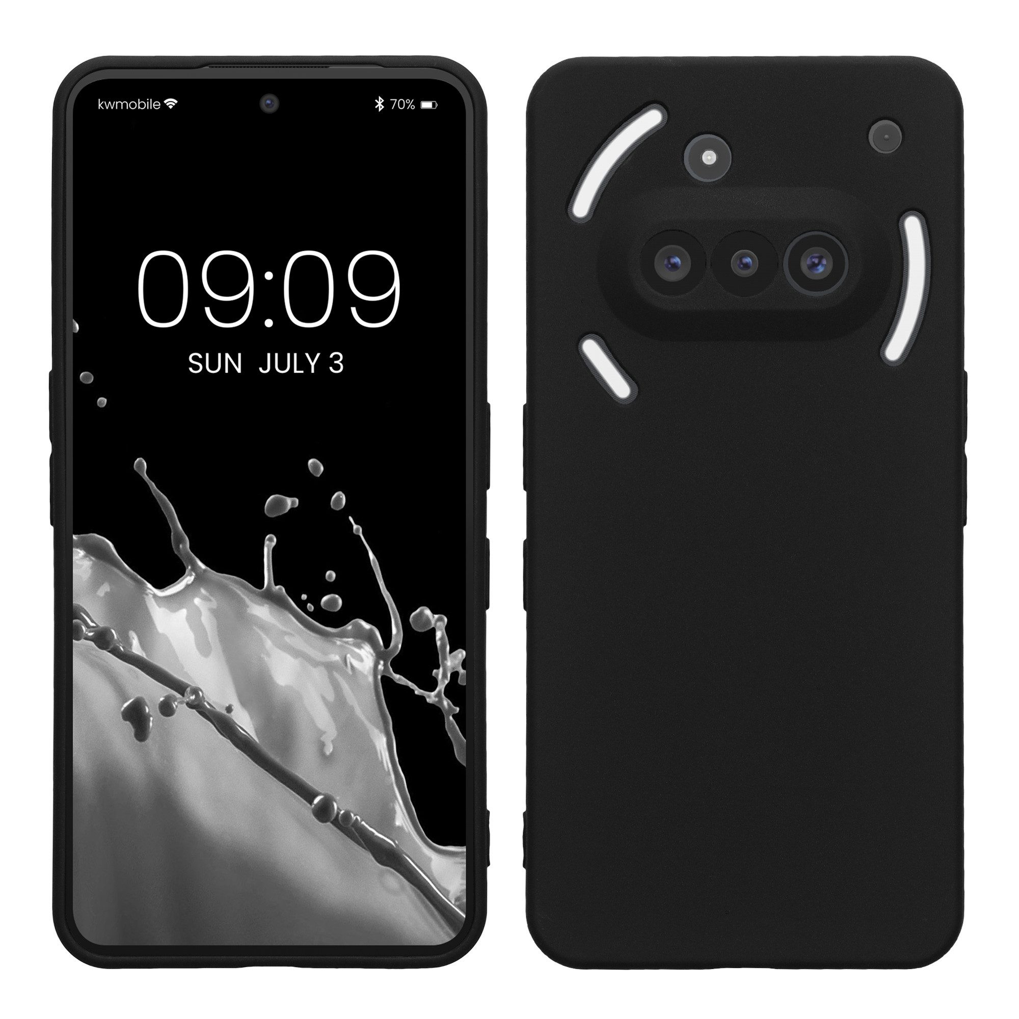 kwmobile Handyhülle Hülle für Nothing Phone 3a, Backcover Silikon - Soft Handyhülle - Handy Case in Schwarz matt