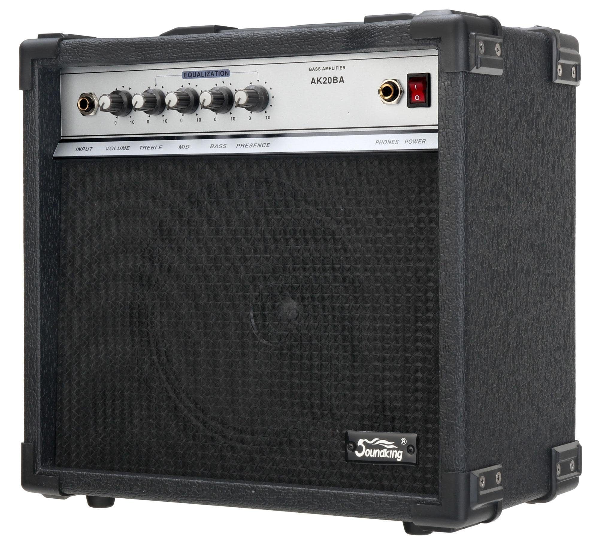 Bassverstärker 4-Band Equalizer: Presence) Soundking (20 Höhen, BA Verstärker Mitten, Bass, Basscombo - AK20 W,