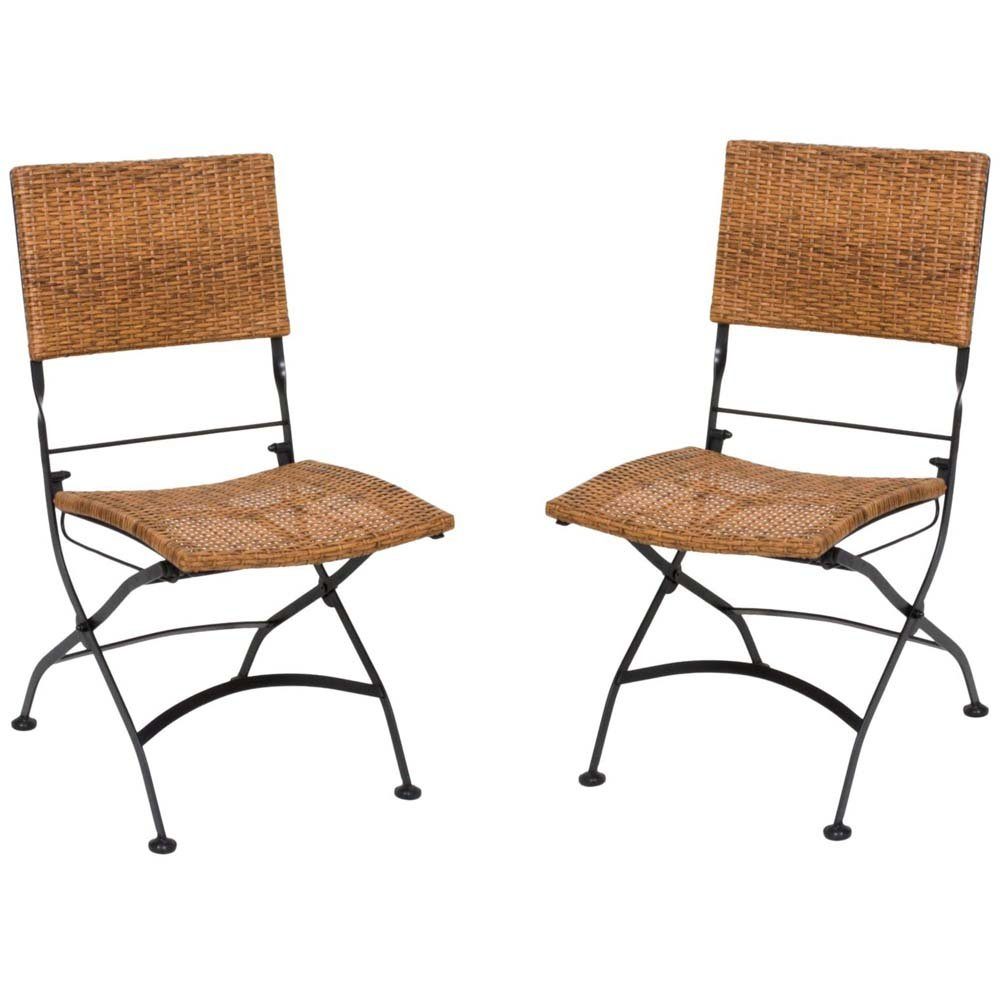Gartenstuhl, 2er Set Klappstuhl KunststoffGeflecht Sessel