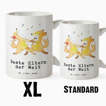 Mr. & Mrs. Panda Tasse Fuchs Beste Eltern der Welt - Weiß - Geschenk, Jumbo Tasse, für, XL B, XL Tasse Keramik, Liebevolles Design