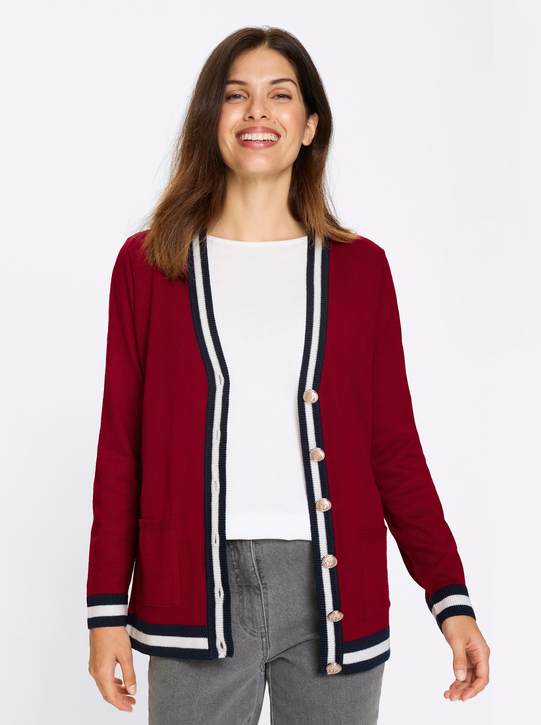 Strickjacke Strickjacke Langarm Jersey