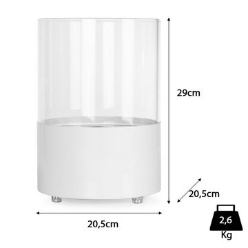 Moritz Dekokamin Tischkamin 29 x 20 x 20 cm weiß 500 ml Edelstahldose, Ethanolkamin Tischkamin Tischfeuer Gartenfeuer Feuerstelle Bio Ethanol