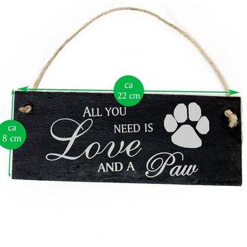 Dekolando Hängedekoration Tatze 22x8cm All you need is Love and a Paw