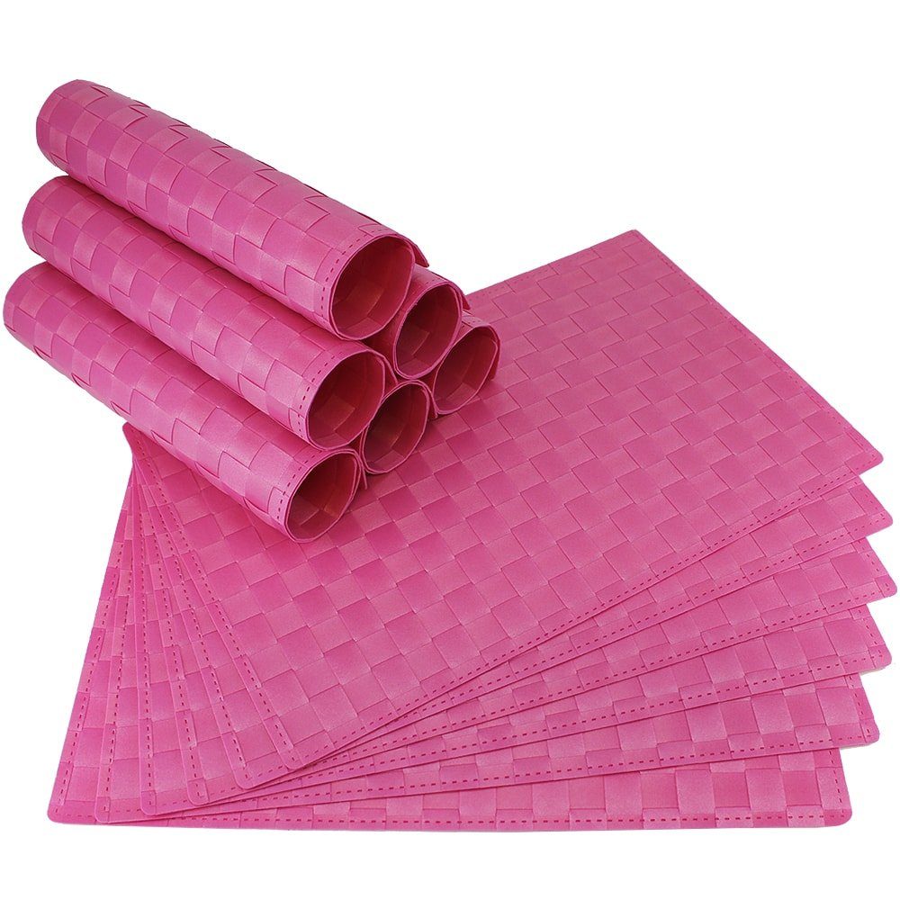 Platzset, Tischset 12 Stk. pink 45x30 cm, matches21 HOME & HOBBY, (12-St)