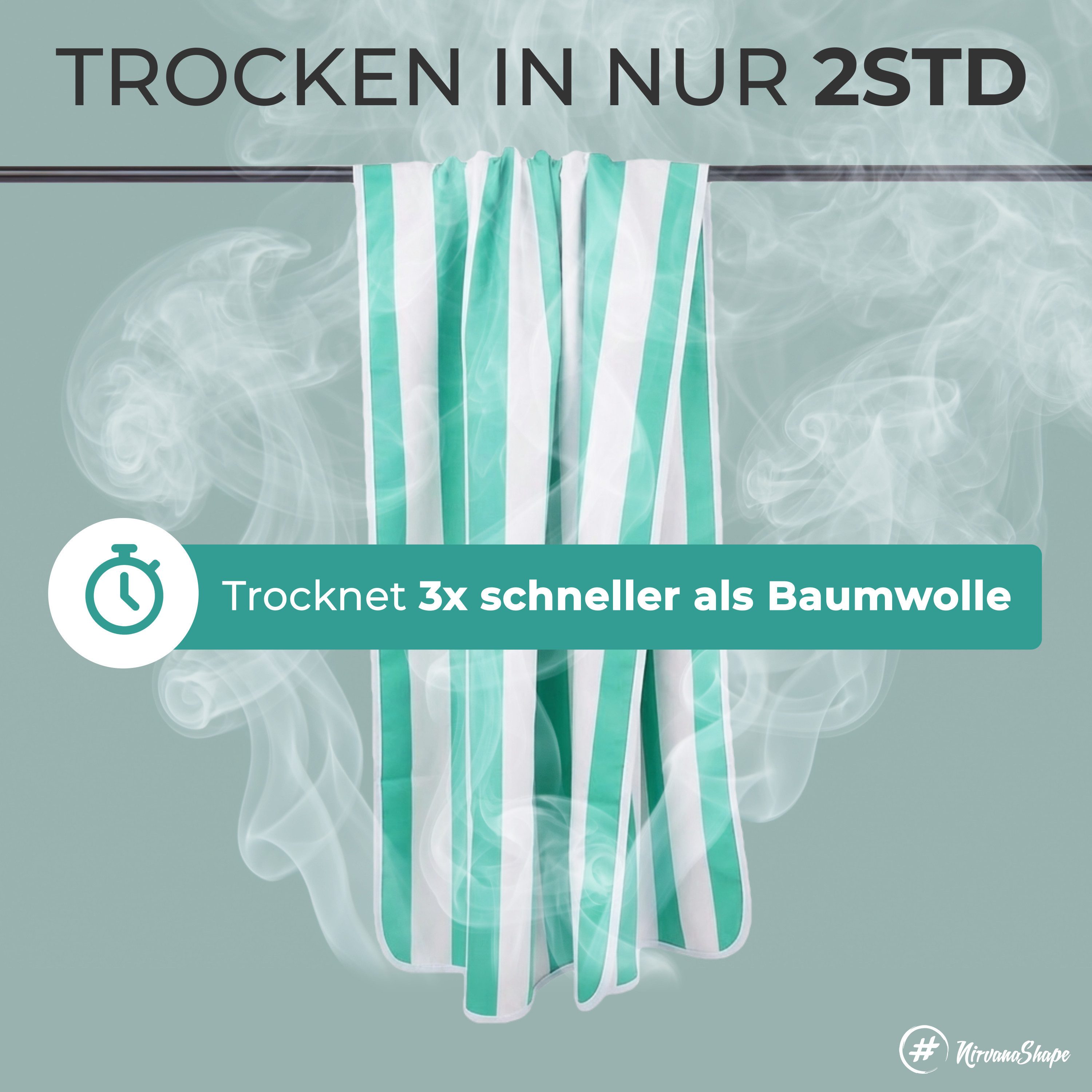 NirvanaShape Strandtuch Reise Handtuch Strandtuch XXL - Strandhandtuch, Mikrofaser Badetuch – Bild 5 von 5