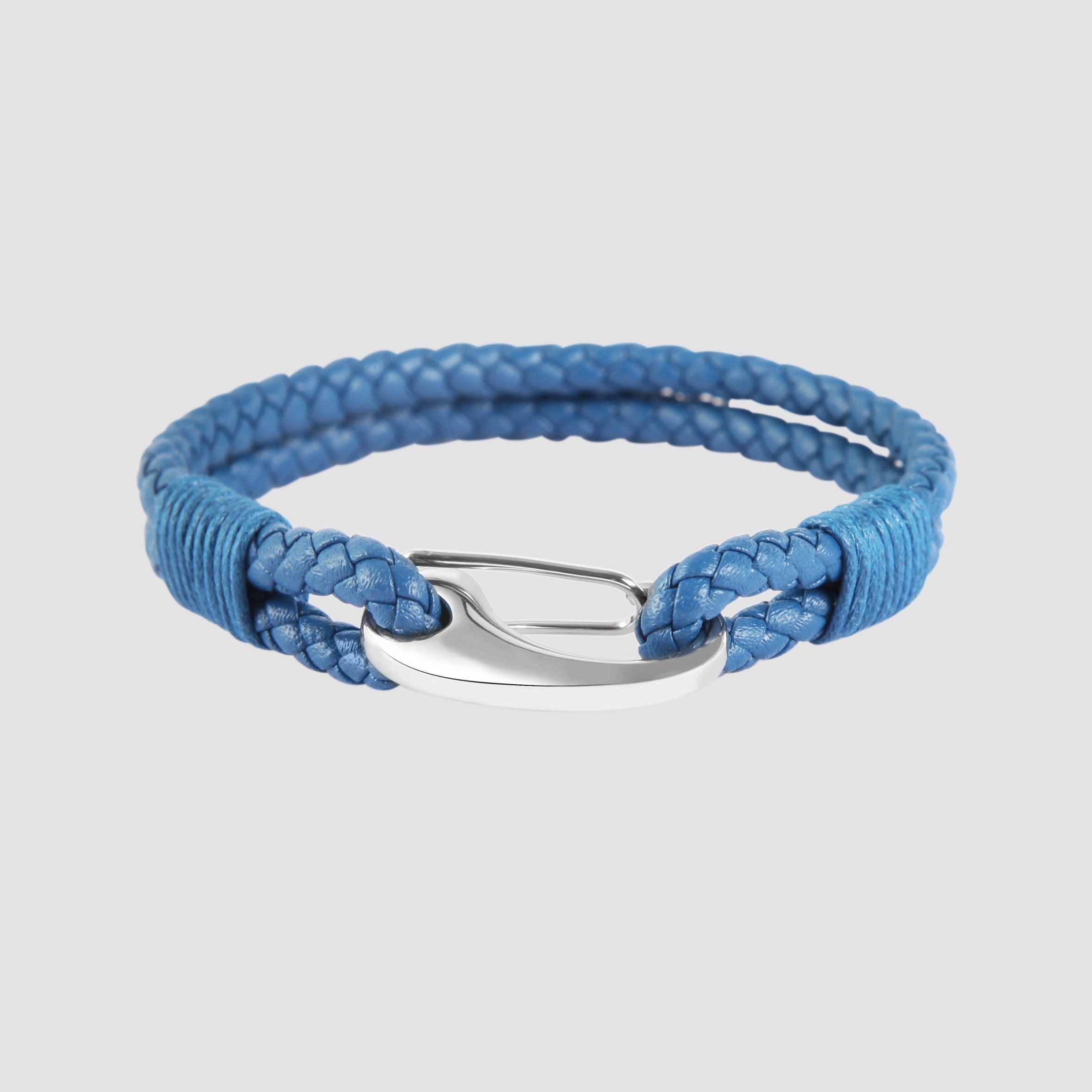 AKZENT Armband aus Echtleder geflochten mit Edelstahl – Bild 4 von 4