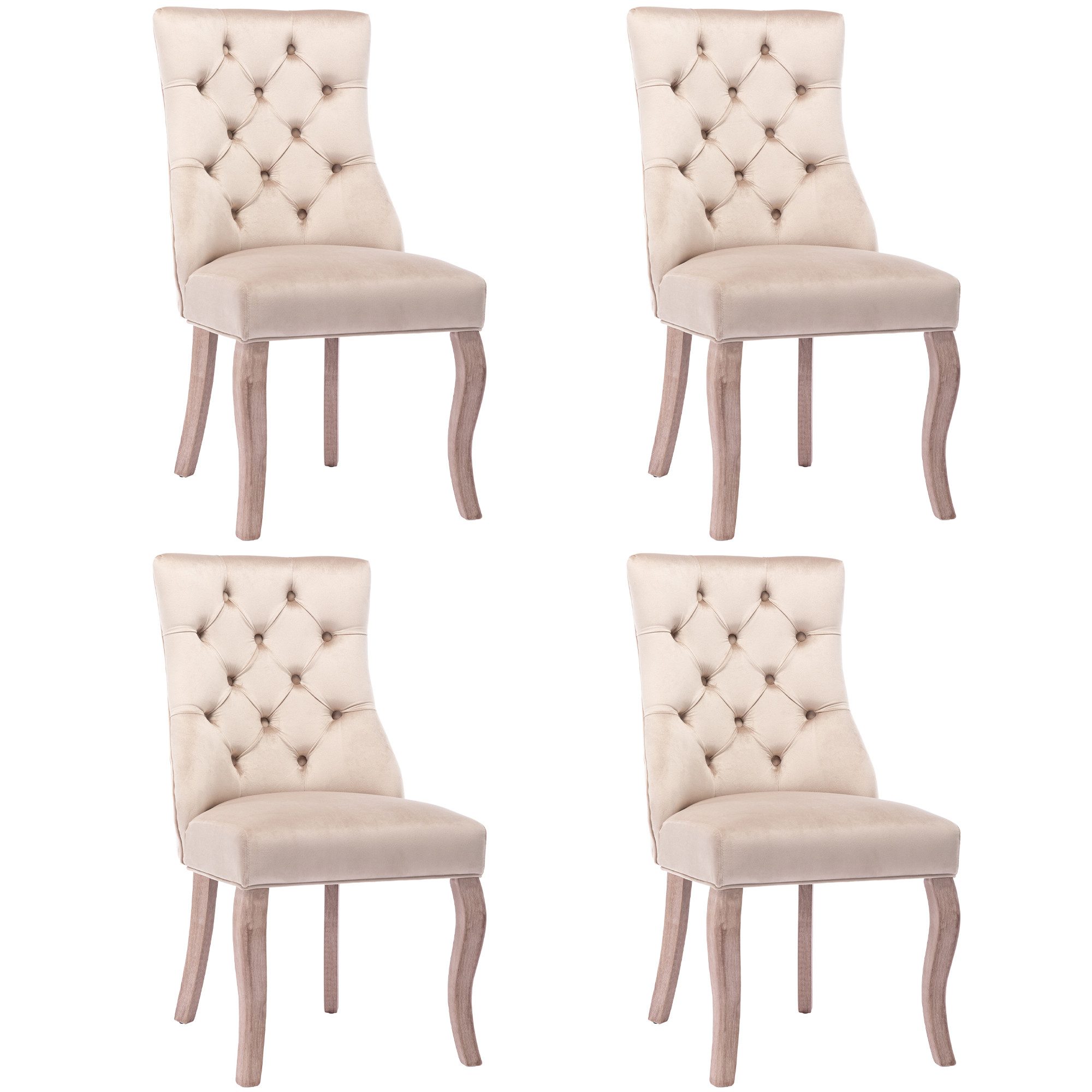 Flieks Esszimmerstuhl (4 St), 4er Set Samt Wohnzimmerstuhl Polsterstuhl günstig online kaufen