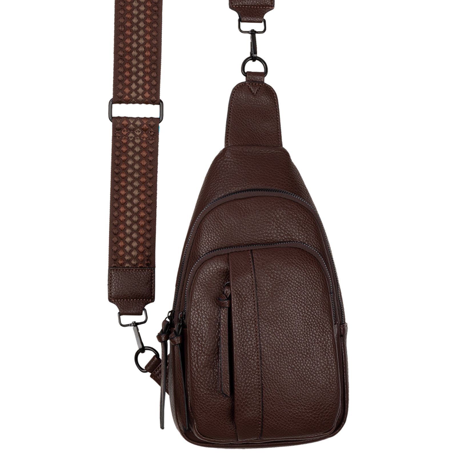 Body Cross EAAKIE Bag tragbar Brusttasche Umhängetasche CHOCOLATE Schultertasche, als Umhängetasche Schultertasche Umhängetasche Kunstleder, CrossOver,