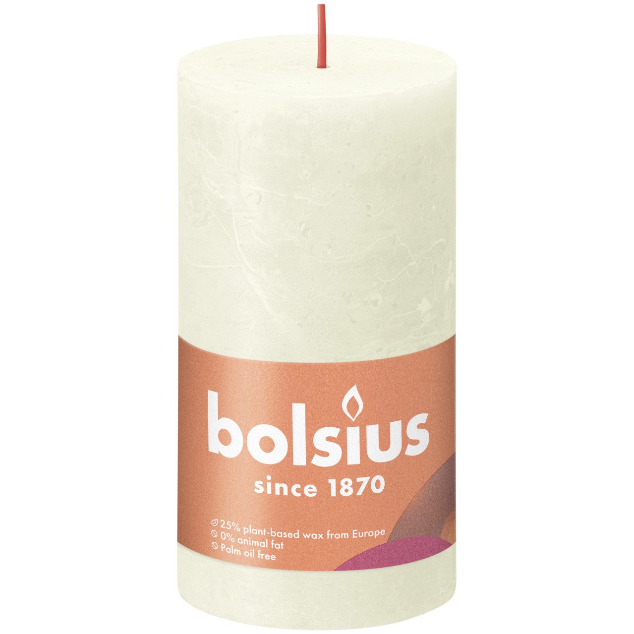 Bolsius Stumpenkerze Bolsius Rustik Stumpenkerze weiche Perle, Höhe: 13