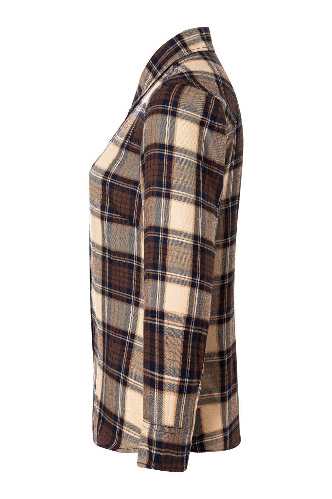 Karlowsky Fashion Flanellbluse KARLOWSKY Damen Flanellbluse URBAN-TREND Langarm Sahara kariert – Bild 4 von 5