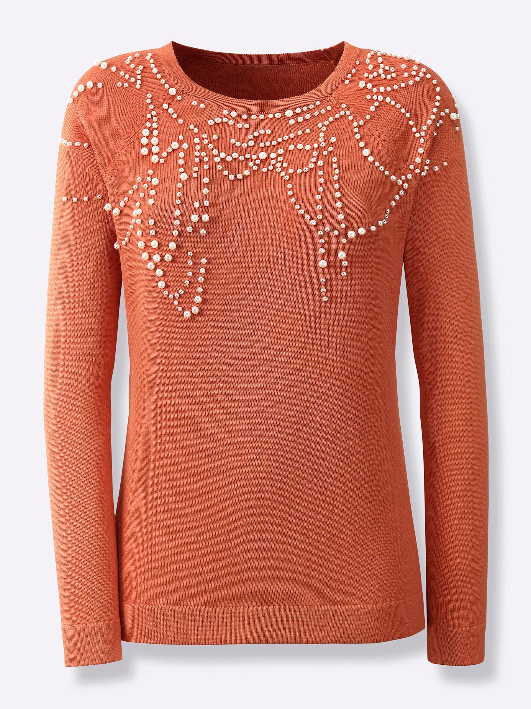 creation L Strickpullover Modal-Baumwoll-Pullover Langarm Jersey