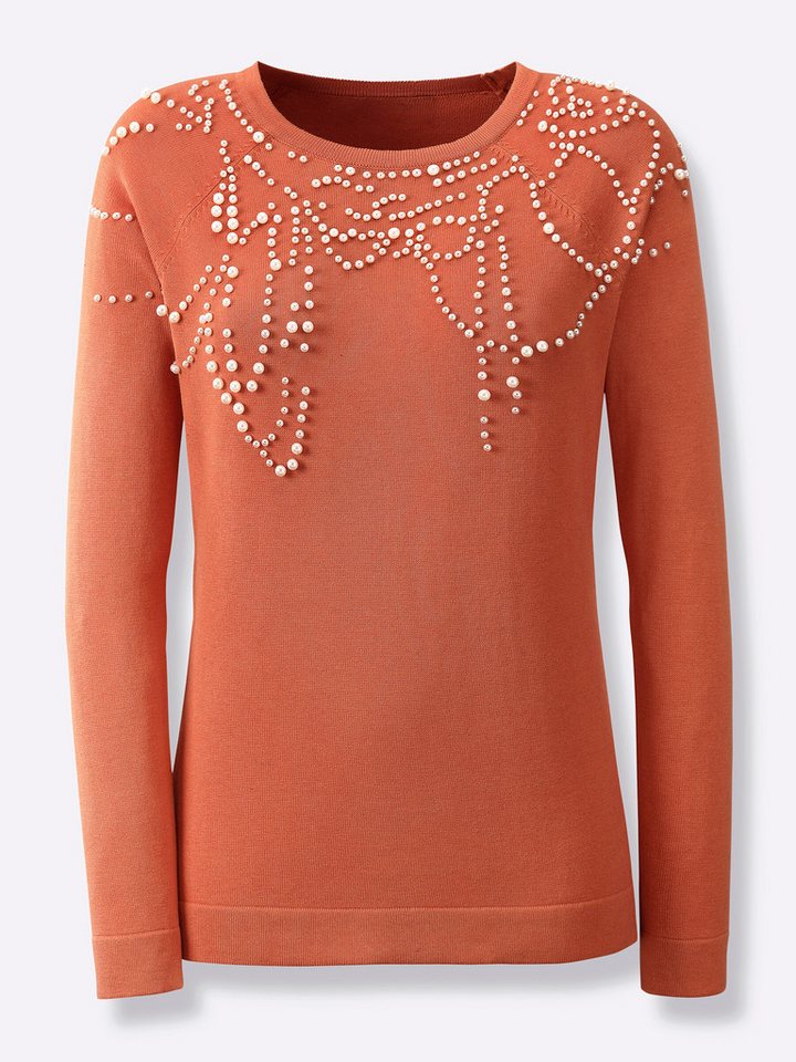 creation L Strickpullover Modal-Baumwoll-Pullover Langarm Jersey