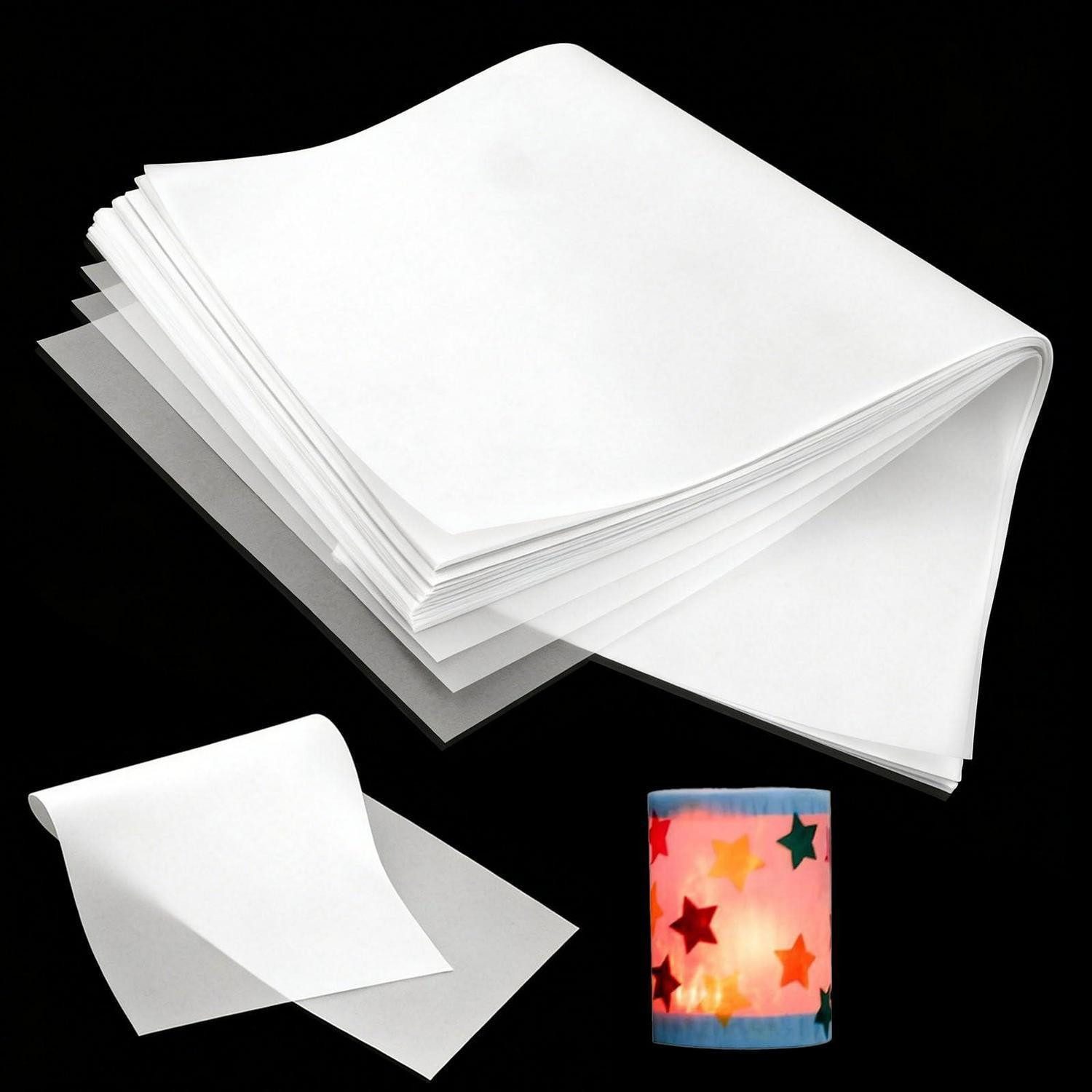 LuxusKollektion Fensterbild Laternenzuschnitte Transparentpapier 25 Stück 22x51cm Weiß