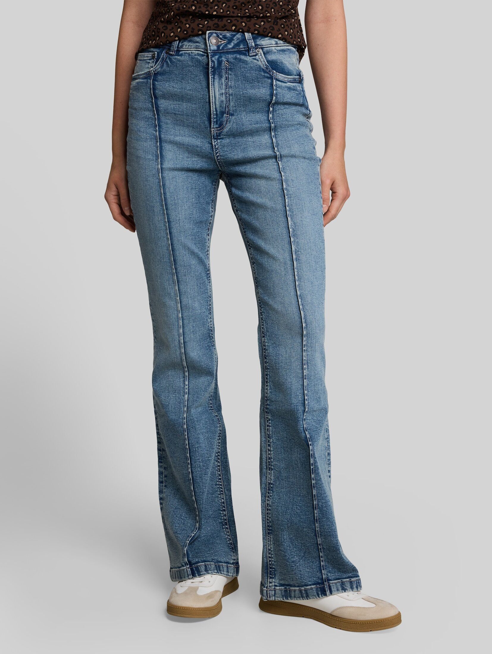 TOM TAILOR Denim Weite Jeans Jeanshosen TTAVA FLARED Jeans im Vintage-Look
