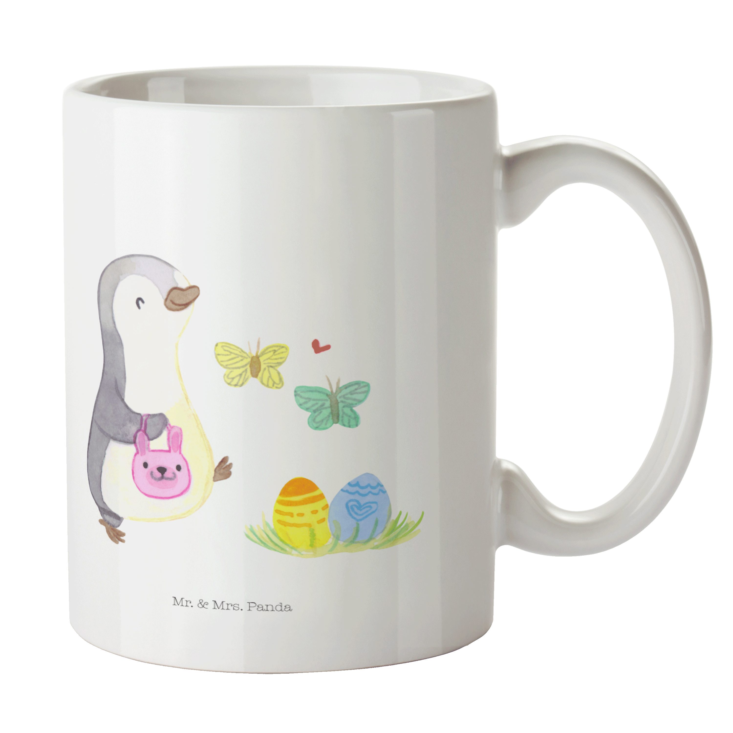 Mr. & Mrs. Pinguin Keramik Tasse, Weiß Geschenk, Tasse Panda - Geschenk - Geschenk, Ostern, Eiersuche