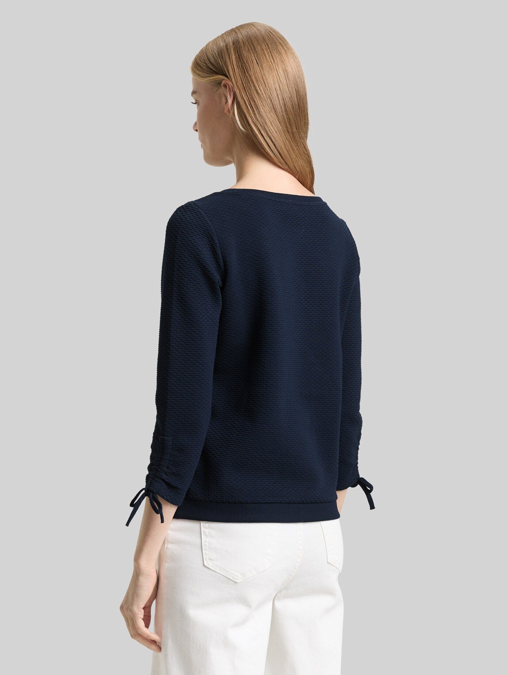 TOM TAILOR Denim Sweatshirt Strick & Sweatshirts Slim Fit Sweatshirt mit Raffärmeln – Bild 3 von 5