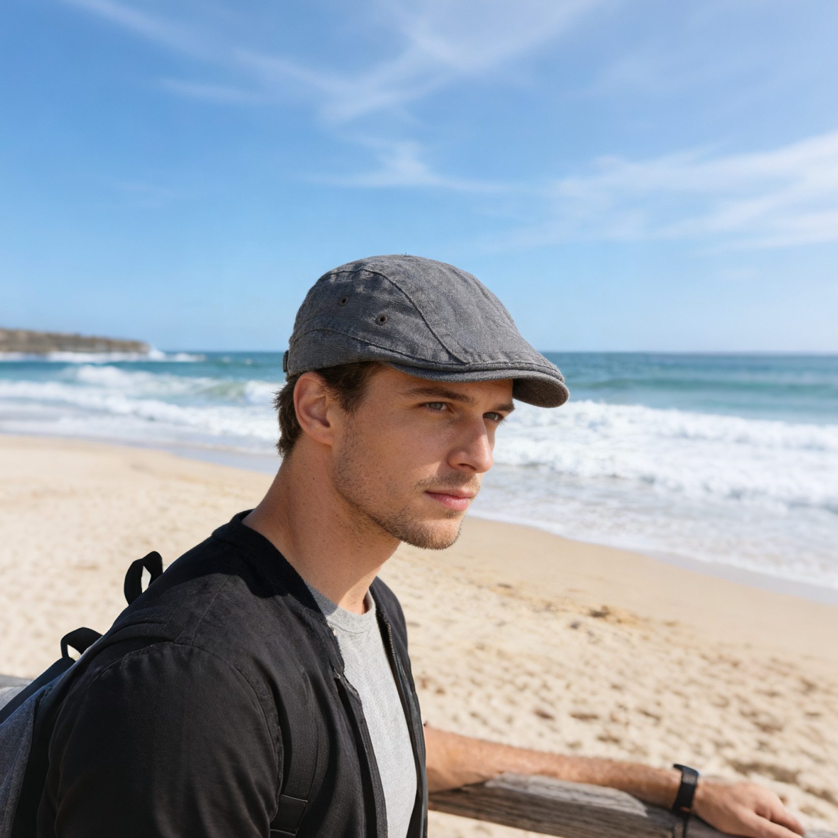 MIRROSI Schiebermütze mit Shirm, Stoff mit Textur, aus 100% Baumwolle (Outdoor Cap, Flatcap, Feldmütze, Gatsby Cap, Herrenmütze) Atmungsaktiv, Einheitsgröße, Unisex, Damen Herren