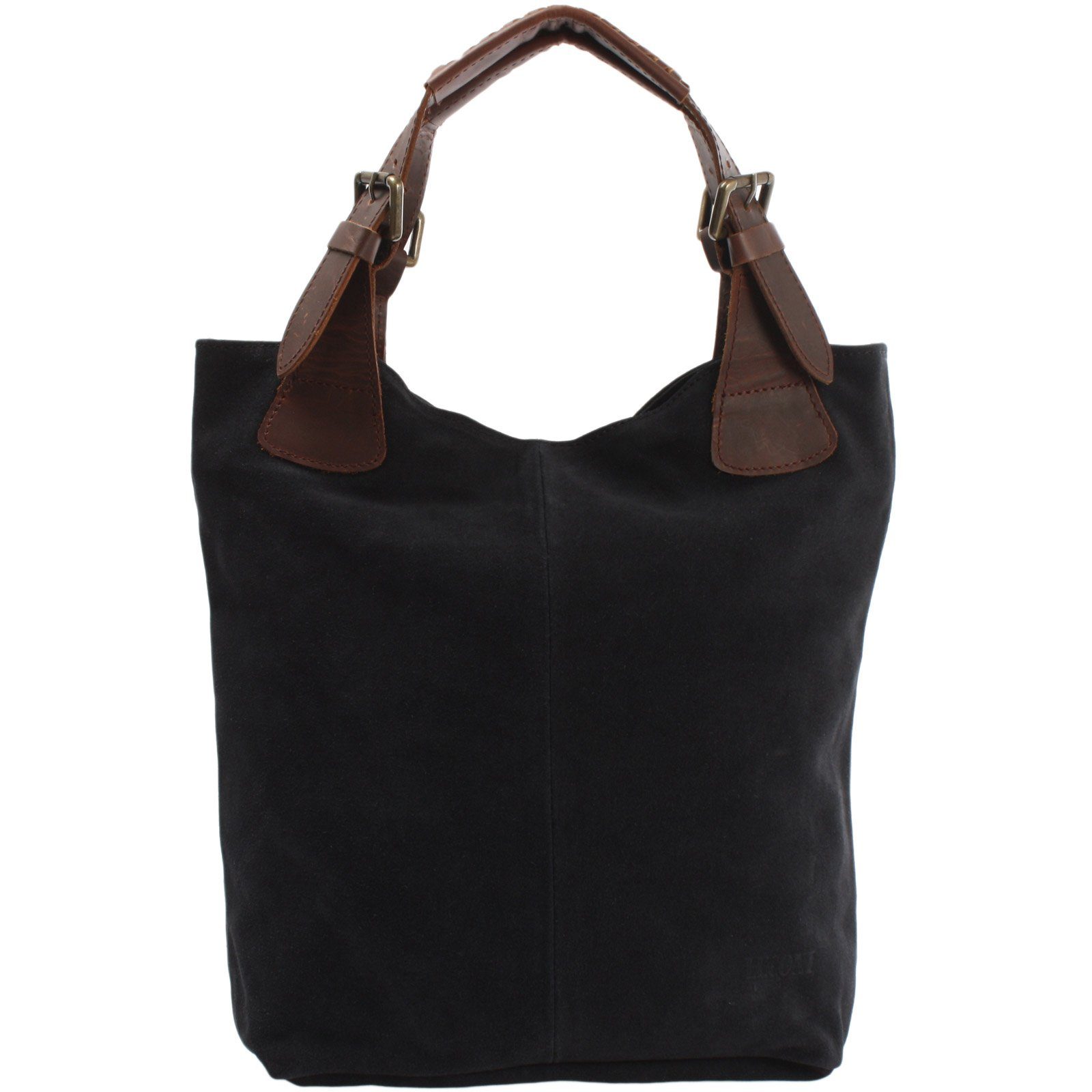 LECONI Henkeltasche Handtasche Damentasche Veloursleder Wildleder LE0033, Weiches Veloursleder – verstellbare Henkel – 34×35×10 cm