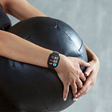 kwmobile Smartwatch-Hülle 2x Hülle für Xiaomi Redmi Watch 3 Active / Redmi Watch 3 Lite, Fullbody Fitnesstracker Glas Cover Case Schutzhülle Set