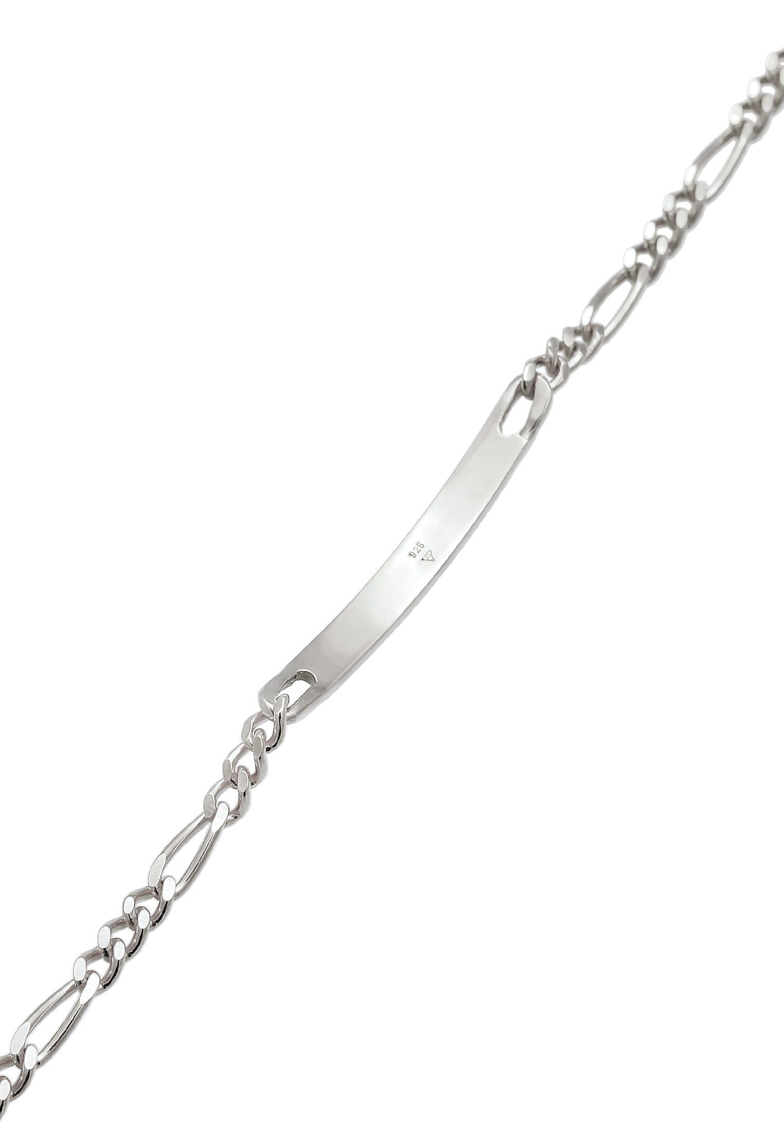 Kuzzoi Armband Herren ID Platte Figaro Klassisch 925 Silber