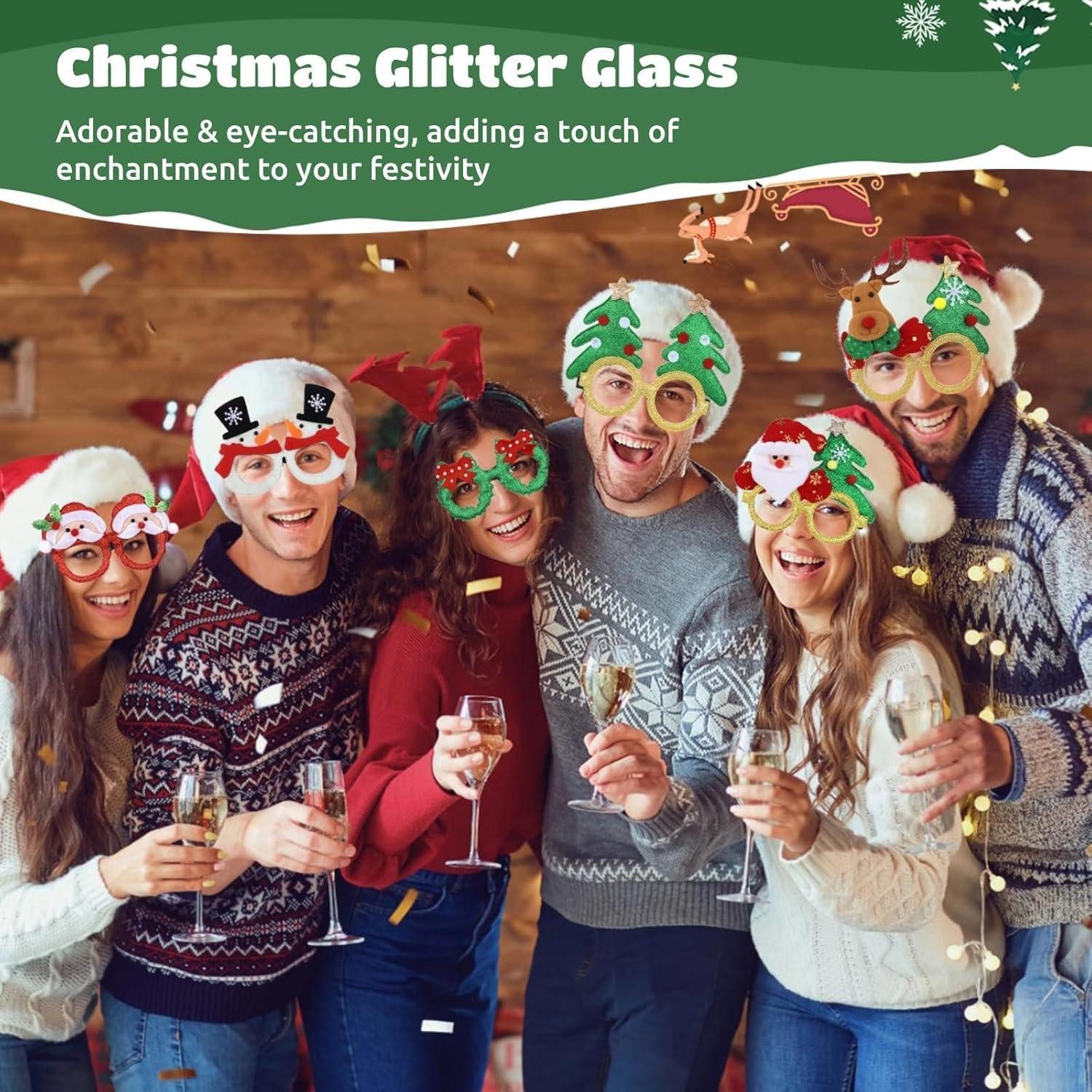 LuxusKollektion Kostüm Weihnachtsbrillen Set - 12 Partybrillen in 12 festlichen Designs