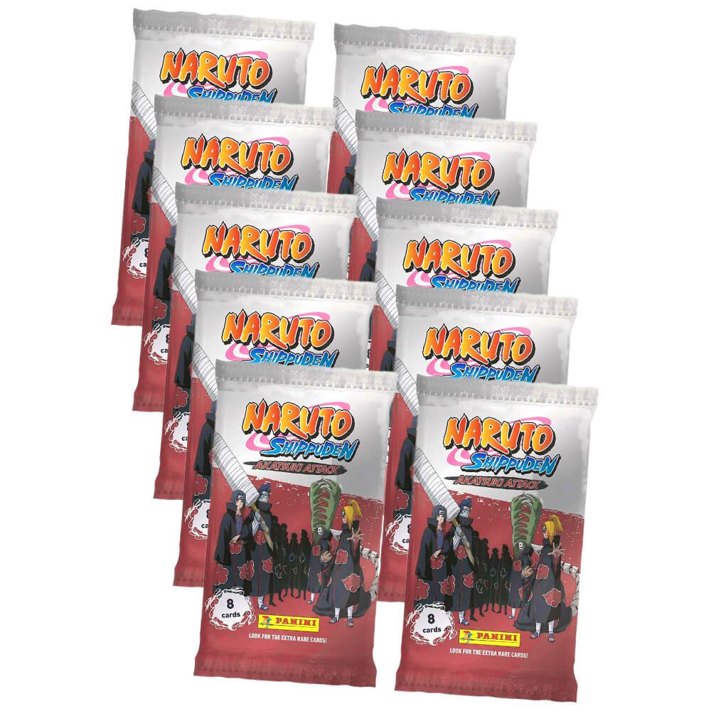 Panini Sammelkarte Naruto Shippuden Karten - Akatsuki Attack Trading Cards (2024), Naruto Shippuden Karten - Sammelkarten - 10 Booster