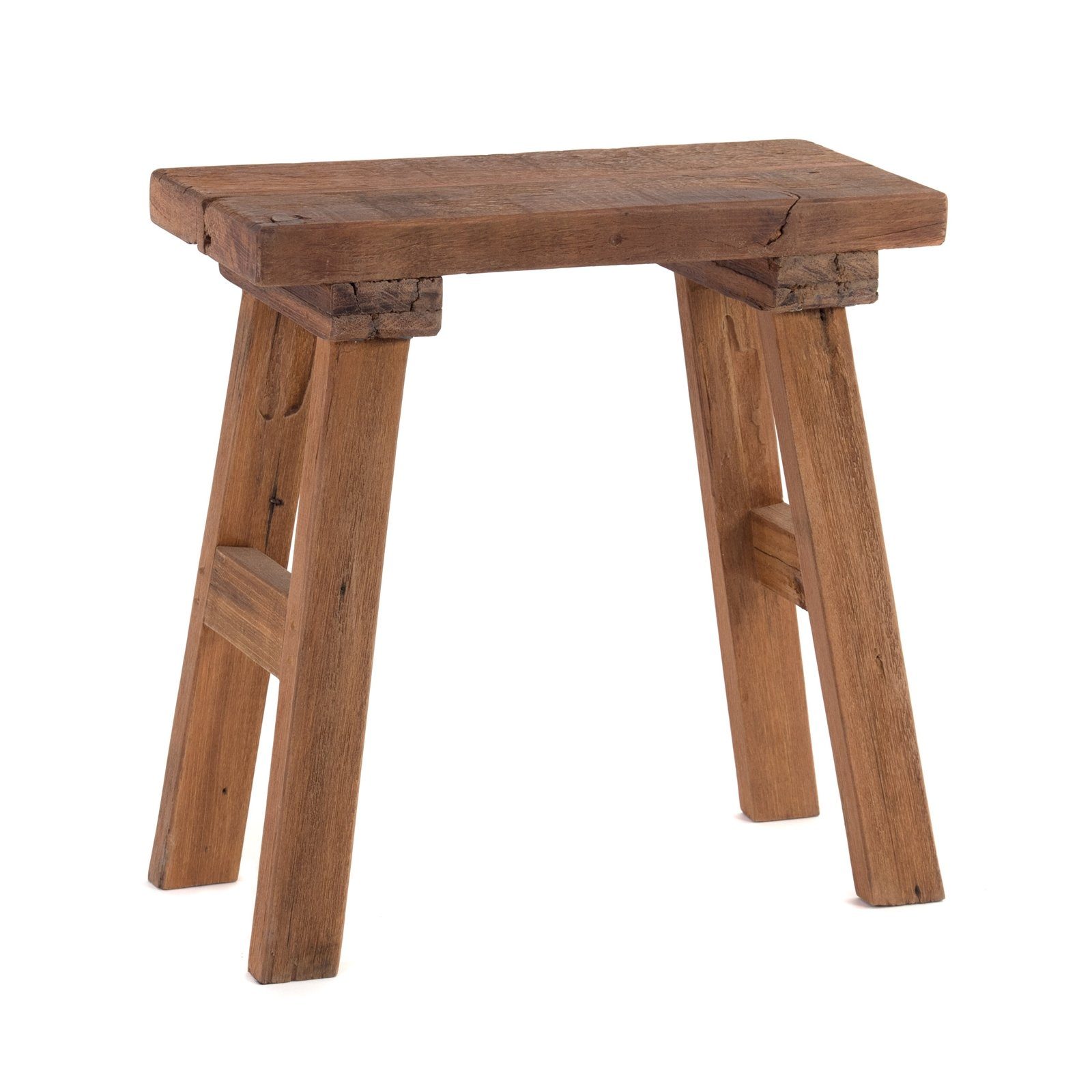 DESIGN DELIGHTS Hocker Vintage HOLZHOCKER "RUSTICO", Altholz massiv, rustikaler Sitzhocker