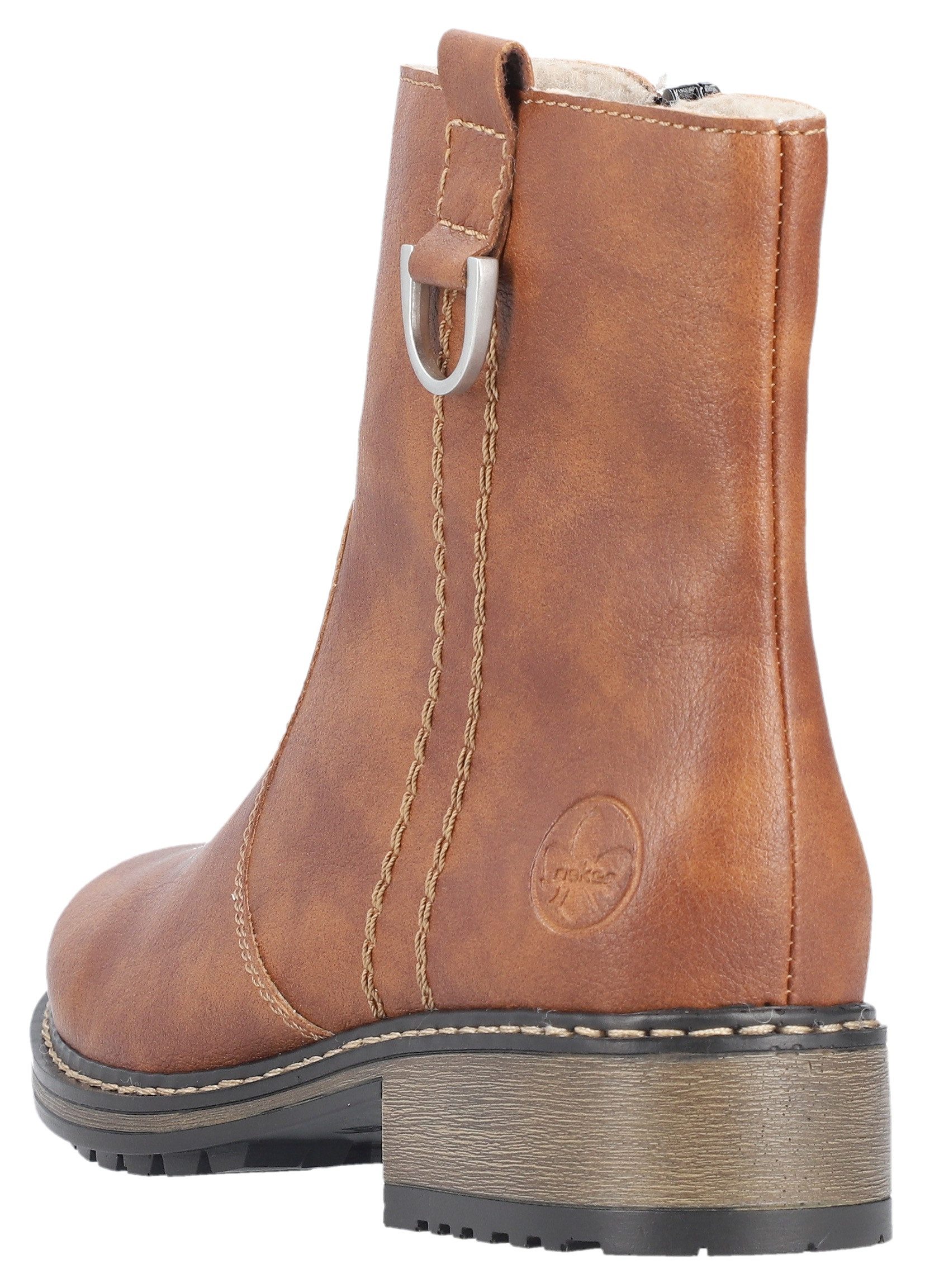 Rieker Winterstiefelette, Schlupfboots, Blockabsatz, mit Innenreißverschluss