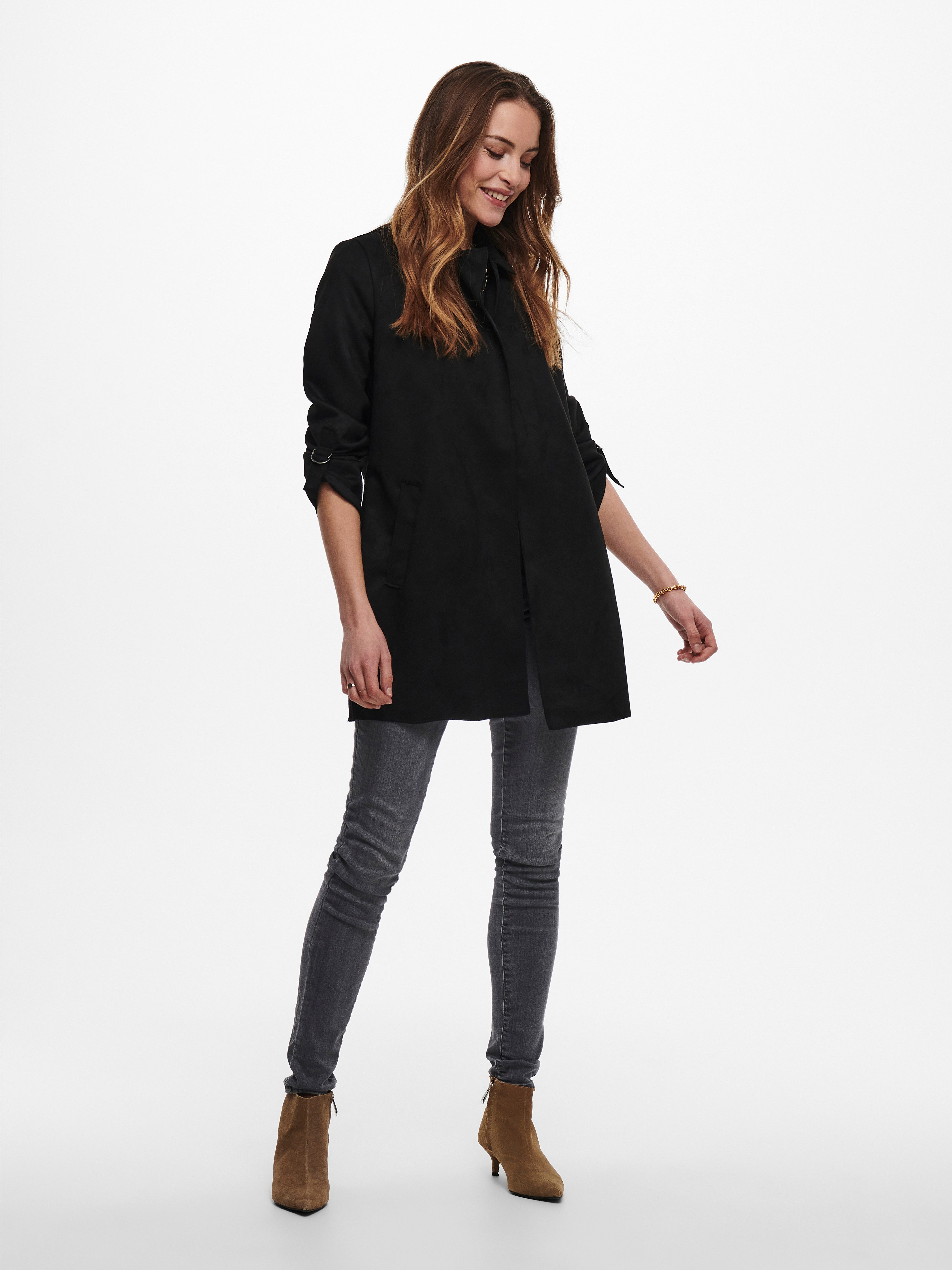 ONLY Langjacke ONLJOLINE FAUX SUEDE COAT LIFE CC OTW mit Reverskragen, weiches Wildlederimitat