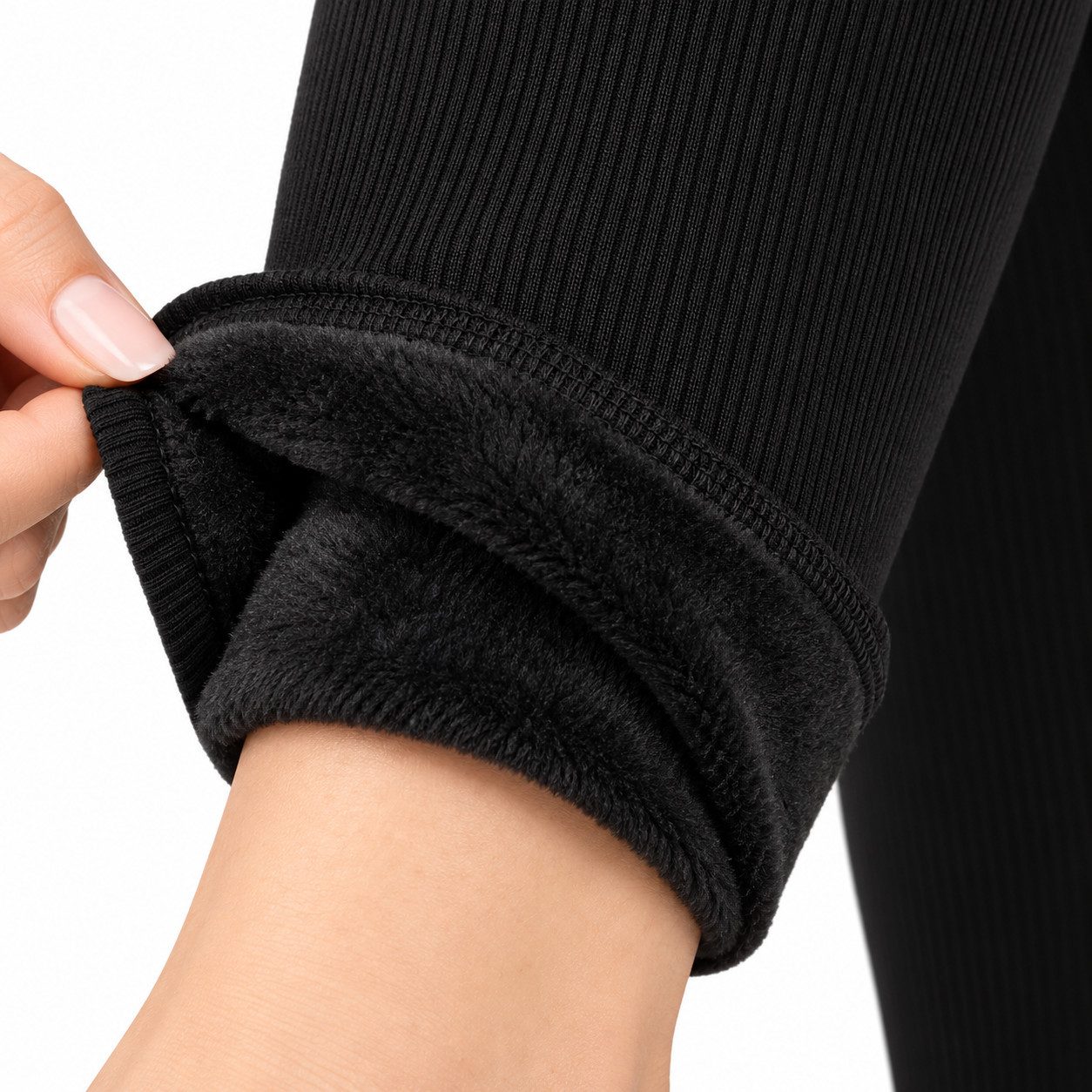 fashionshowcase Shapingleggings High Waist Damen Thermo Leggins gefüttert mit breitem Stretchbund körperbetonte Passform, wärmendes Innenfutter – Bild 3 von 5
