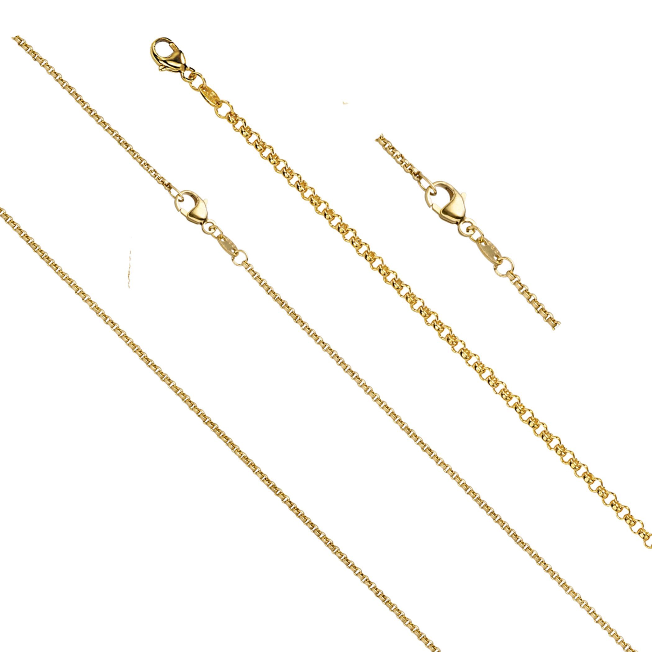 Erario D'Or Goldkette Erbskette 14 Karat Gelbgold 40 cm (1-tlg)