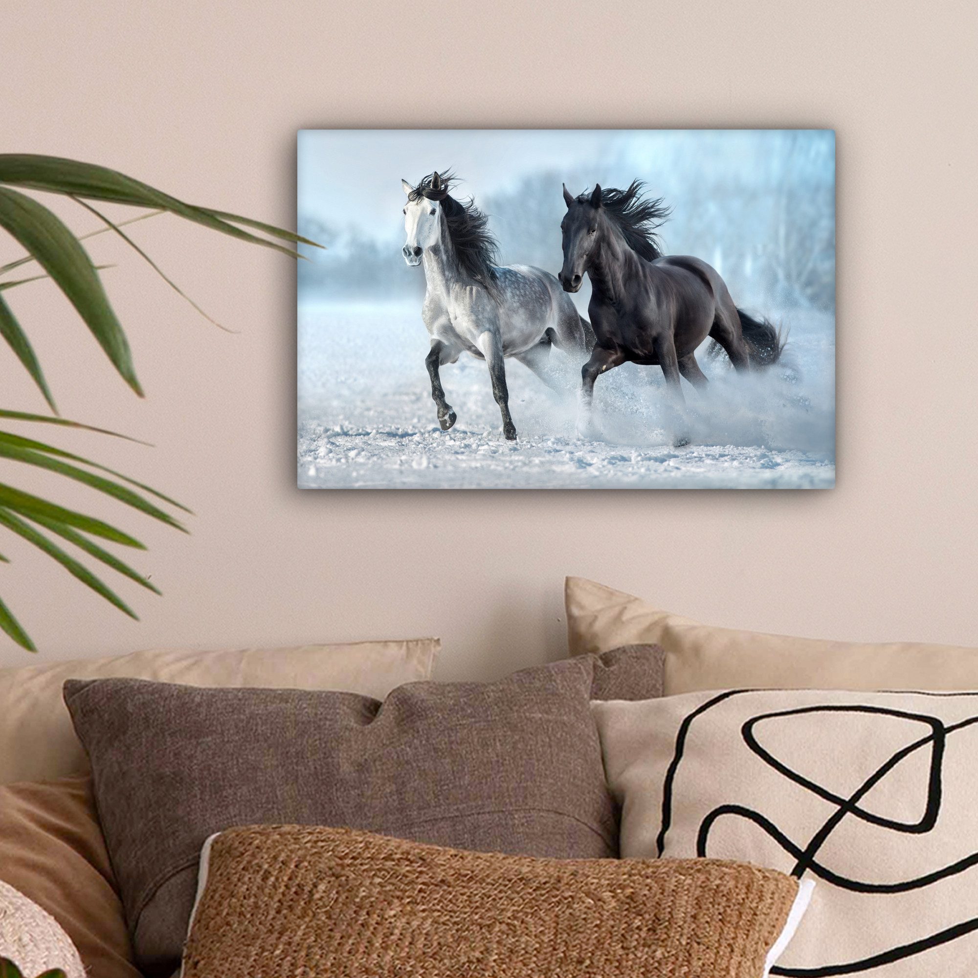 OneMillionCanvasses® Leinwandbild Pferde - Winter - günstig online kaufen