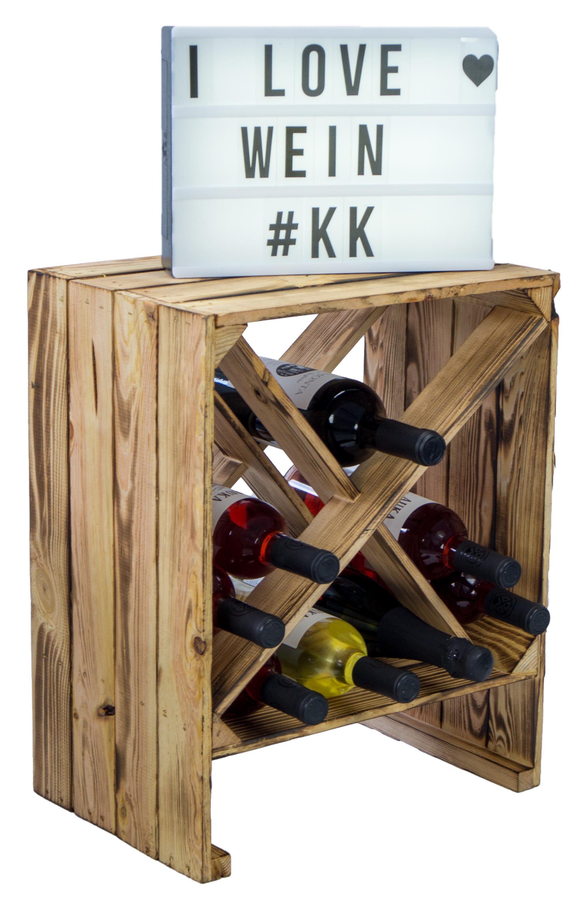 Kistenkolli Altes Land Allzweckkiste Weinregal "X" günstig online kaufen