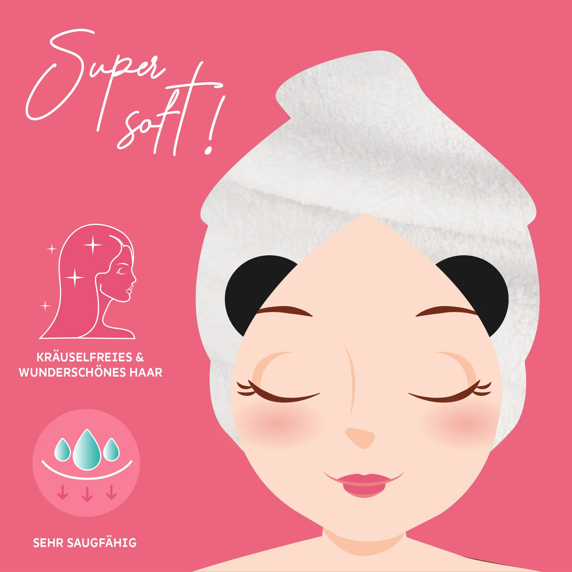 Legami Turban-Handtuch Legami Turban-Handtuch für die Haare - Love my Hair Panda