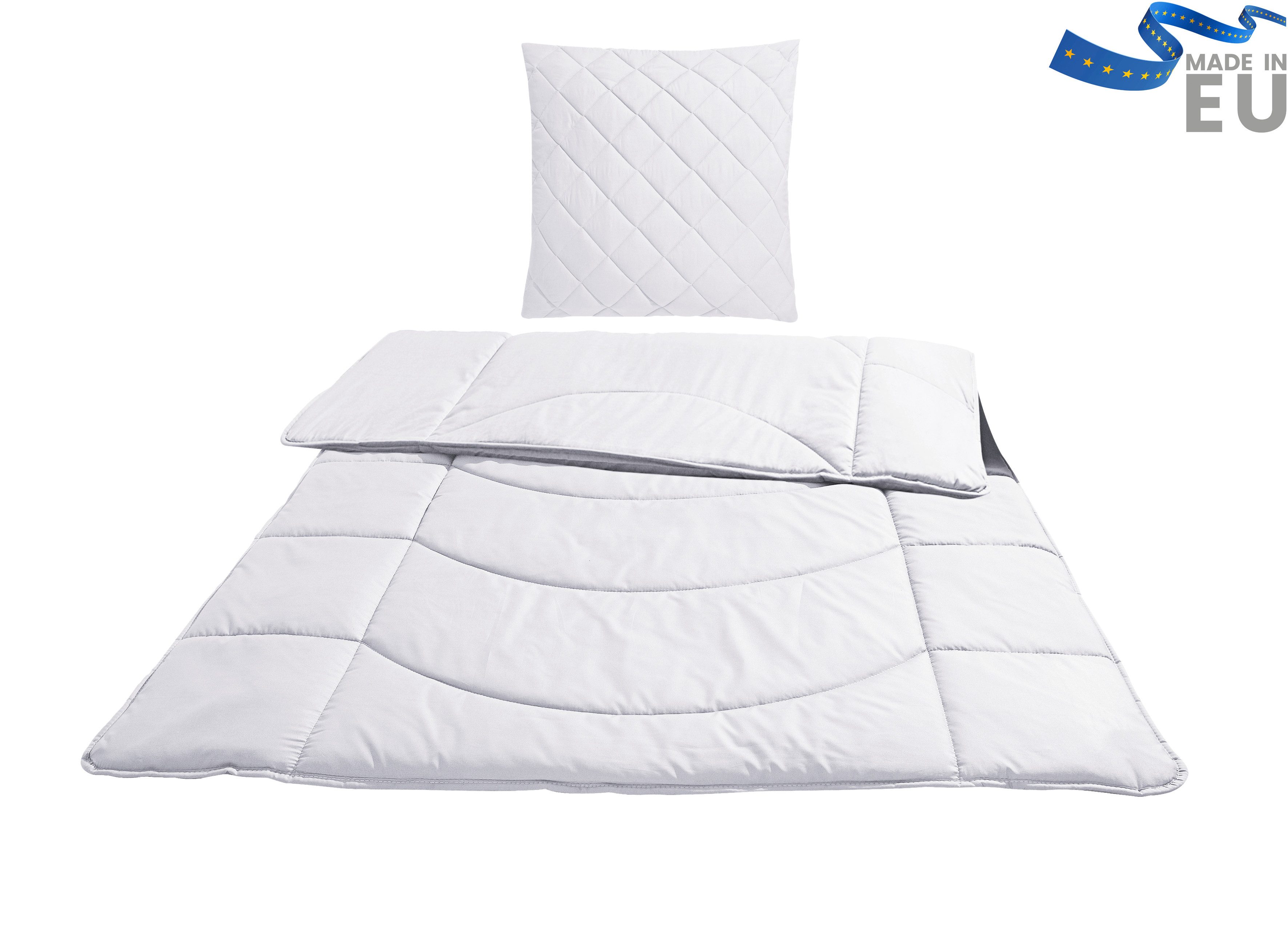 OTTO home Steppbett + Kopfkissen Microlux, Bettdecke 135x200 cm, 155x220 cm, Füllung: Polyester, Bezug: Polyester, Set mit Kissen 40x80 cm, 80x80 cm, Sommer, He – Bild 2 von 5