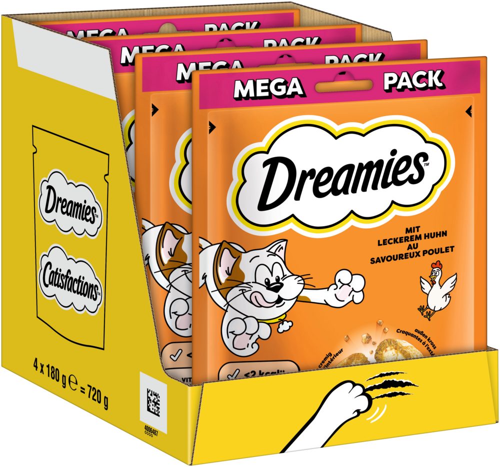 Dreamies DREAMIES™ Huhn 4 x 180g, Snack für: Katze