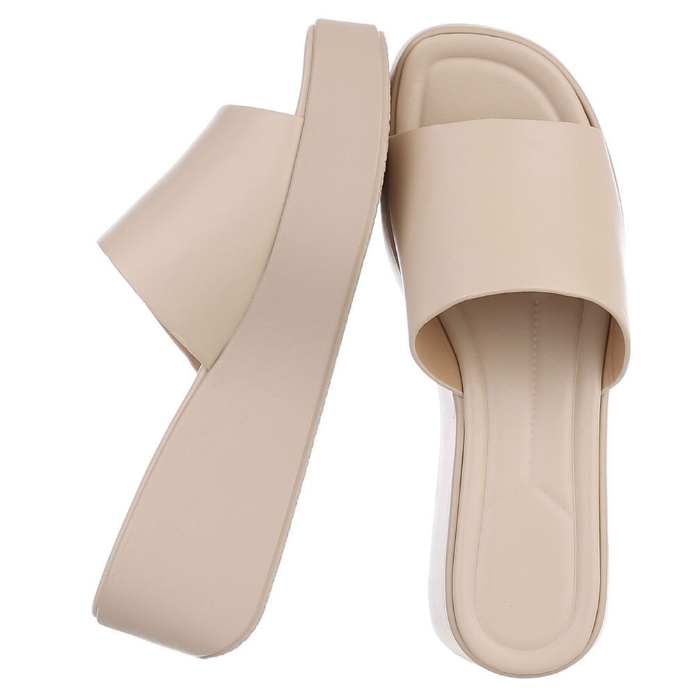 Ital-Design Plateausandal mit Cut-Out und gepolsterter Sohle Plateausandaletten (91512307) Keilabsatz/Wedge Keilsandaletten in Beige