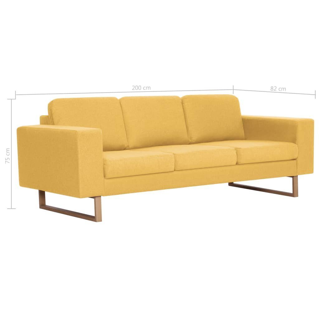vidaXL Sofa Gelb Stoff 3-Sitzer-Sofa Couch