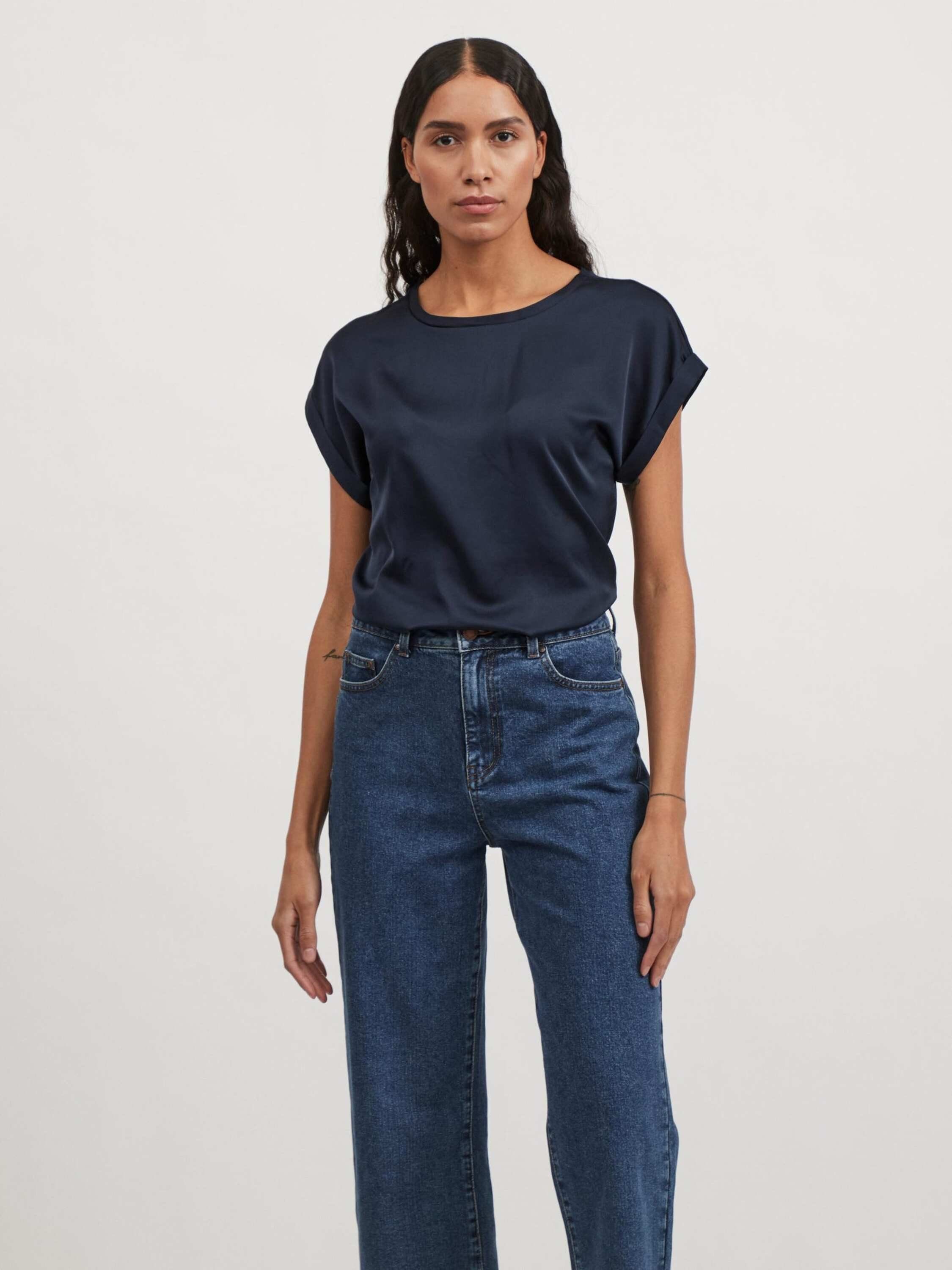 Vila T-Shirt Ellette (1-tlg) Plain/ohne Details – Bild 3 von 5
