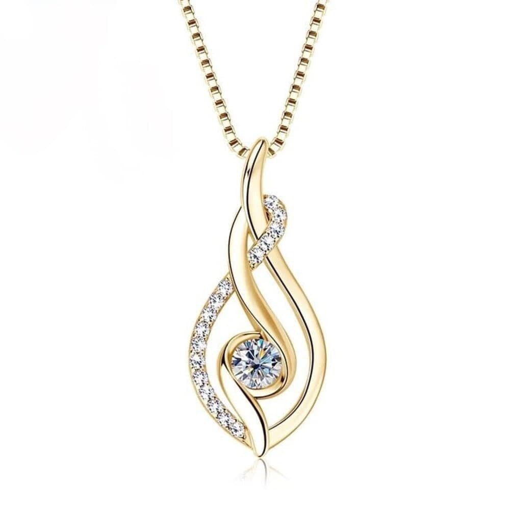 ROUGEMONT Kette mit Anhänger Exklusive Moissanit Halskette 925 Sterling Silber 18KGold +zertifikat, Echtschmuck mit Zertifikat