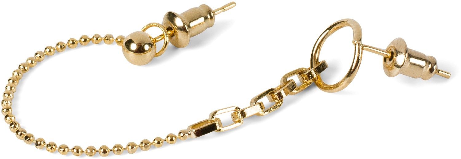styleBREAKER Single-Ohrstecker Single Ear Ohrring Set mit Kette (1, 1-tlg)
