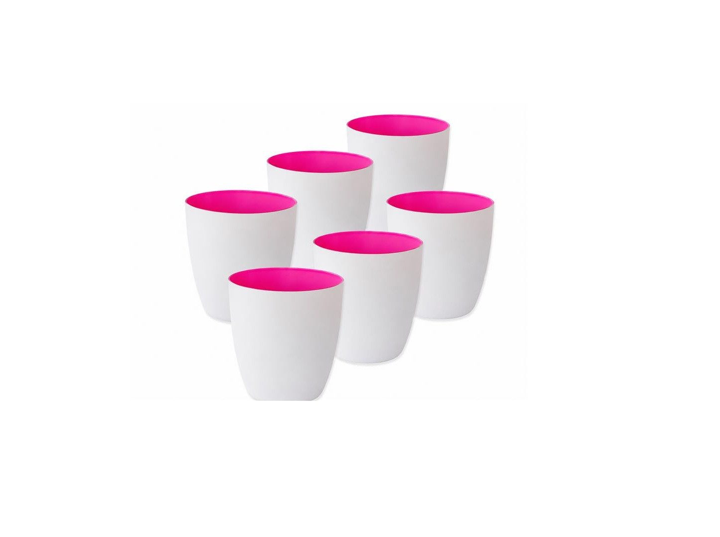 Duni Kerzenhalter 6 x Teelichthalter Votivglas POPPIE Weiß/Soft Fuchsia 90x85mm DUNI